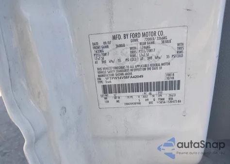 2008 Ford F-150 60Th Anniversary/Fx4/King Ranch/Lariat/Xlt из США, поврежденный, VIN 1FTPW14V58FA42049